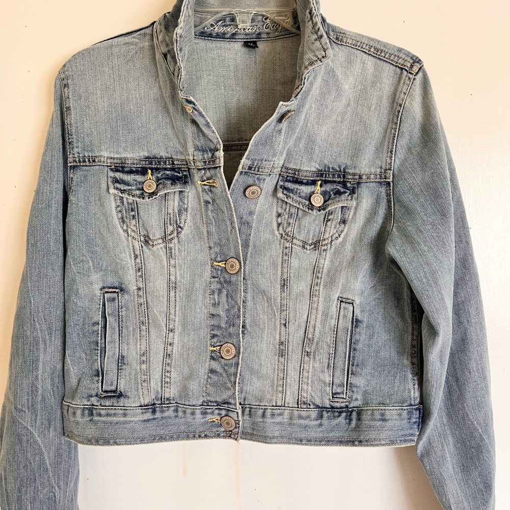 American Eagle Aztec Patch Denim Jacket - image 3